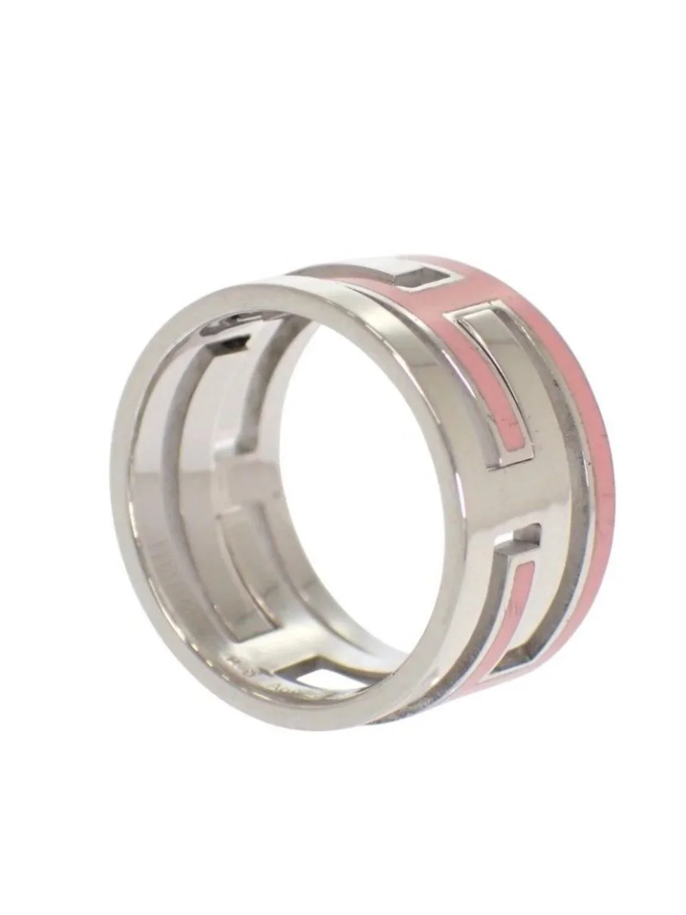 Hermes Move Ash Ring 925 Sterling Silver Pink 51